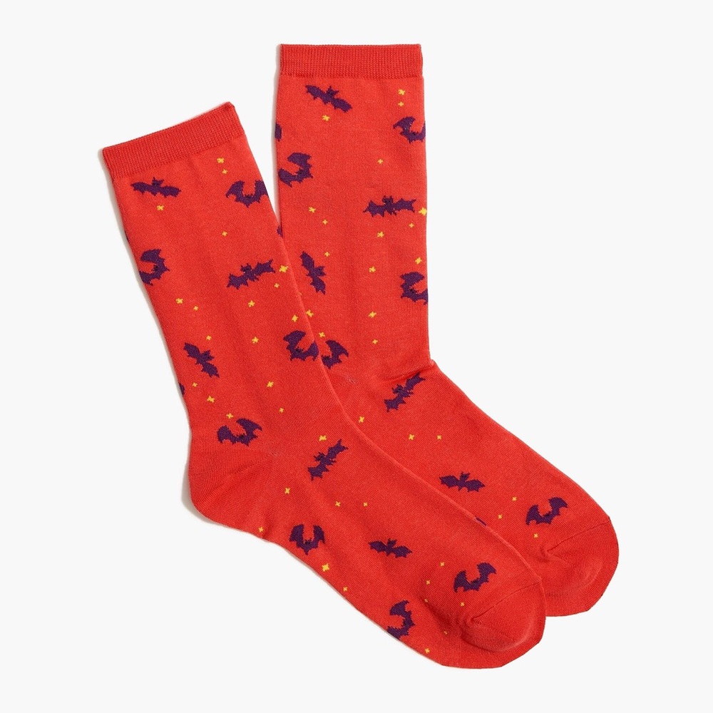 J. Crew Bat Star Trouser Socks Halloween Fall NWT